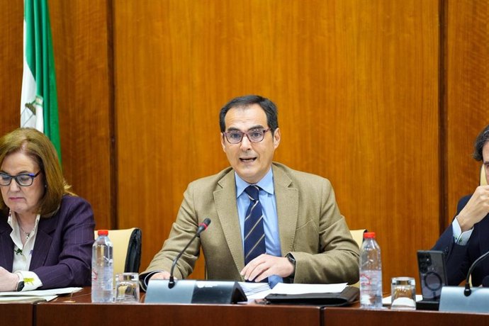 El consejero de Justicia, José Antonio Nieto, en la comisión parlamentaria del 4 de marzo de 2026.