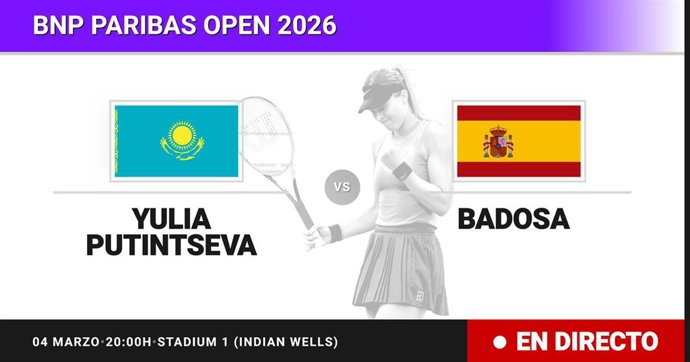 Yulia Putintseva - Paula Badosa: resumen y estadísticas del partido de Sesentaicuatroavos de final de BNP Paribas Open