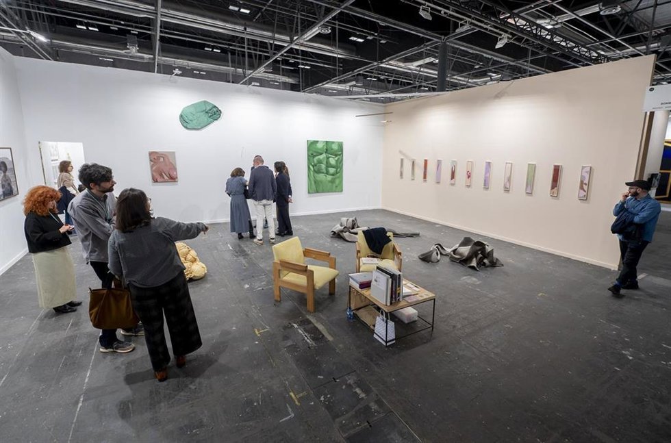 Obras expuestas durante la 45 edición de la Feria Internacional de Arte Contemporáneo de España (ARCO) en IFEMA, a 4 de marzo de 2026, en Madrid (España). La feria de arte contemporáneo ARCOmadrid arranca este miércoles en IFEMA Madrid en una edición e