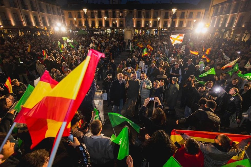 Un momento del mitin de Vox en Palencia.