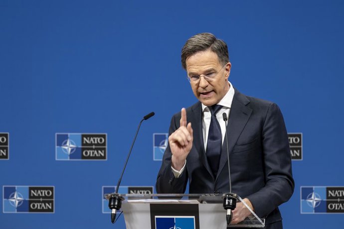 11 de fevereiro de 2026, Bruxelas, Bélgica: Conferência de imprensa do Secretário-Geral Mark Rutte antes da reunião de amanhã com os ministros da Defesa dos Estados-Membros da OTAN.