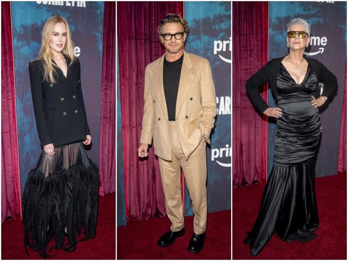 Nicole Kidman, Simon Baker y Jamie Lee Curtis en la  alfombra roja de 'Scarpetta'