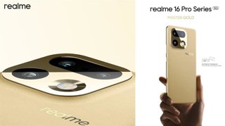 Realme 16 Pro+ en el color 'Master Gold' del diseñador japonés Naoto Fukasawa.