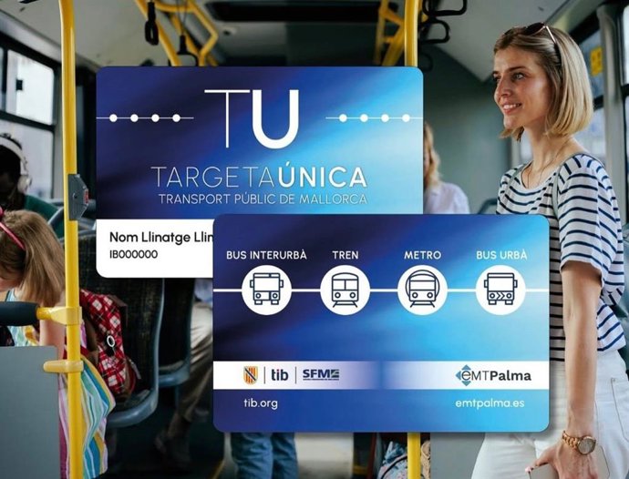 Cartel tarjeta única de transporte de Mallorca