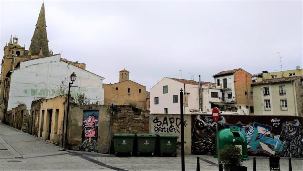 Archivo - Parcela en la que se iba a instalar Bosonit, en el Centro Histórico de Logroño.