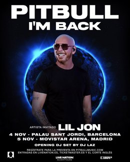 Cartell promocional dels concerts de Pitbull a Espanya