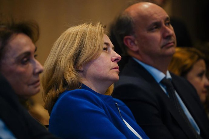 La vicealcaldesa de Madrid y delegada de Seguridad y Emergencias, Inma Sanz, durante un coloquio organizado por la Comisión de Debates del Club Siglo XXI, a 23 de febrero de 2026, en Madrid (España).