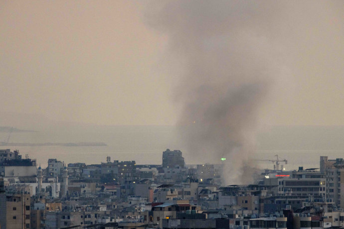March 3, 2026, Beirut, Lebanon: Smoke rises from the location of a Israeli attack that targeted the southern suburbs of Beirut,. The Lebanese Ministry of Health published that 397 people have been killed by Israeli attacks in Lebanon since the ceasefire s