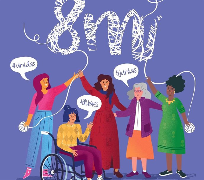 Cartel de la UPO para divulgar la programación del 8M.