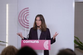 Archivo  - La presidenta de los Comuns en el Parlament, Jéssica Albiach, interviene en un acto, en una imagen de archivo.