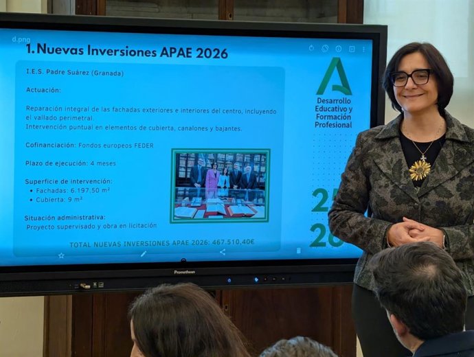 La delegada de Desarrollo Educativo y Formación Profesional de la Junta en Granada, María José Martín Gómez.