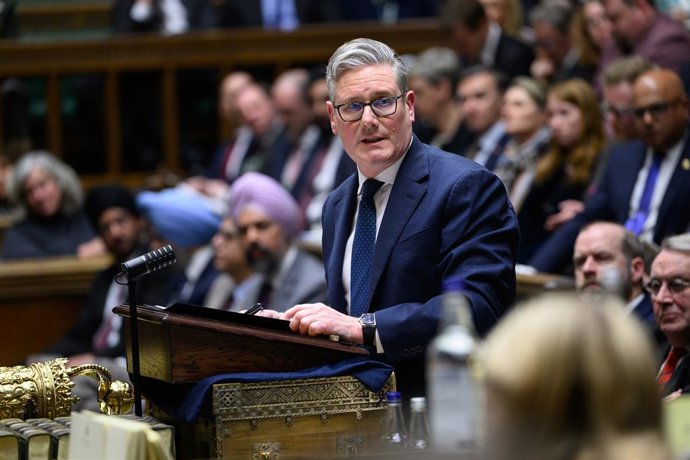 02 March 2026, United Kingdom, London: UK Prime Minister Sir Keir Starmer makes a statement in the House of Commons, on the situation in the Middle East. Photo: -/UK House Of Commons VIA PA Wire/dpa