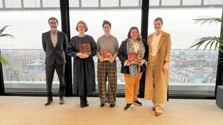 Ezkerretik eskuinera: Iñigo Olaizola (Donostia Sustapena), Bella Bowring (Gerald's Bar), Marta Garcia (CFO Multiverse Computing), Celia Rogero (Ikertzailea) eta Ane Oyarbide (Donostiako Udala)