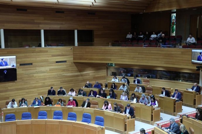 Bancada del BNG durante un pleno del Parlamento de Galicia.