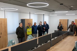 El consejero de Sanidad, Presidencia, y Emergencias de la Junta de Andalucía, Antonio Sanz, durante la inauguración el nuevo Centro de Coordinación Operativa en el Cerro del Cabezo.