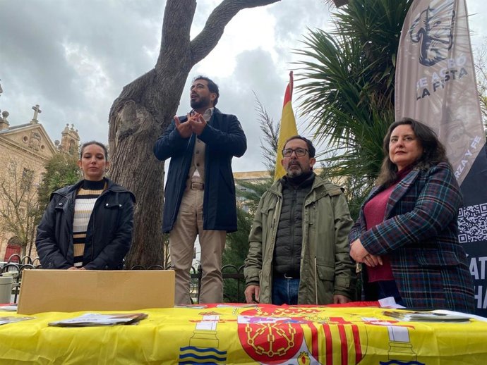 Alvise Pérez, en un acto de campaña en Salamanca.