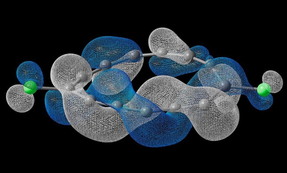 Ilustración de la topología electrónica de half Mbius