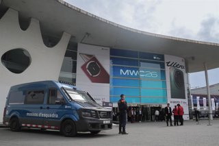 Mossos d'Esquadra durant el Mobile World Congress Barcelona 2026, en la Fira de Barcelona, a 3 de març de 2026
