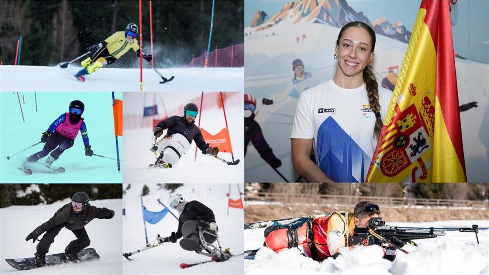 Deportistas españoles en los Juegos Paralímpicos de Invierno 2026: María Martín-Granizo, Alejandra Requesens, Javier Marcos, Emilio Redondo, Iraide Rodríguez, Audrey Pascual e Higinio Rivero.