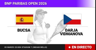 Cristina Bucsa - Darja Vidmanova: resumen y estadísticas del partido de Sesentaicuatroavos de final de BNP Paribas Open