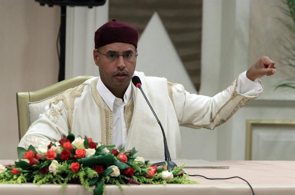 Archivo - El hijo mayor del fallecido líder libio Muamar Gadafi, Saif al Islam
