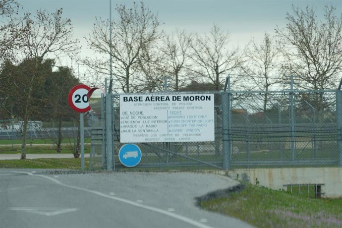 Imagen de la base militar de Morón tras la negativa de Sánchez a cederlas para apoyo a las operaciones contra Irán. A 4 de marzo de 2026 en Morón de la Frontera, Sevilla (Andalucía, España). 