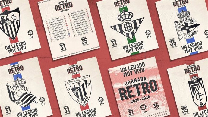 LaLiga celebrará la primera Jornada Retro de su historia con camisetas inspiradas en ediciones icónicas.