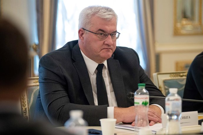 March 5, 2026, Kyiv, Ukraine: Minister of Foreign Affairs of Ukraine Andrii Sybiha attends a joint briefing of President of Ukraine Volodymyr Zelenskyy and government officials, Kyiv, Ukraine, on March 5, 2026