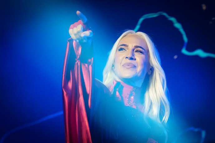 Archivo - La artista Mónica Naranjo durante su primer concierto de la gira “Greatest Hits Tour”. 