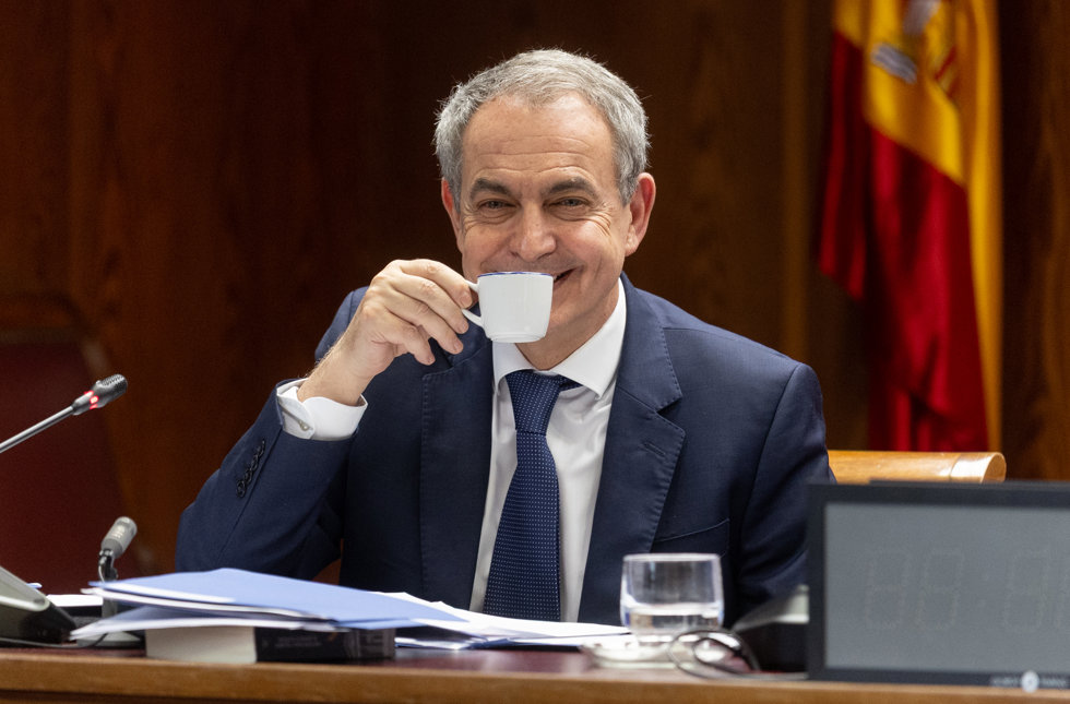 El expresidente del Gobierno José Luis Rodríguez Zapatero comparece ante la Comisión de Investigación sobre el caso Koldo, en el Senado, a 2 de marzo de 2026, en Madrid (España).