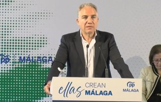 El vicesecretario de Coordinación Autonómica y Local y Análisis Electoral del PP, Elías Bendodo, en un acto del PP de Málaga sobre la mujer.