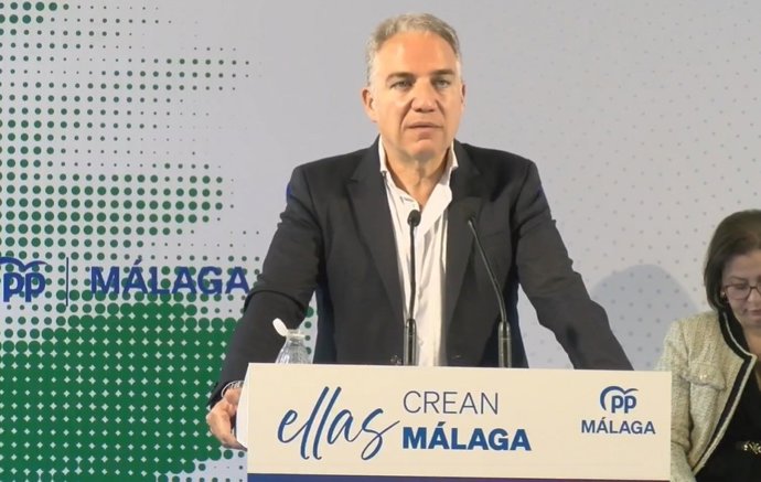 El vicesecretario de Coordinación Autonómica y Local y Análisis Electoral del PP, Elías Bendodo, en un acto del PP de Málaga sobre la mujer.