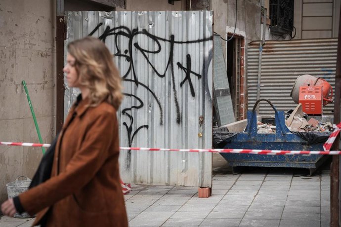 Obras en el casco antiguo de Sevilla