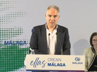 El vicesecretario de Coordinación Autonómica y Local y Análisis Electoral del PP, Elías Bendodo, en un encuentro del PP de Málaga.