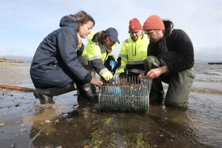 La conselleira do Mar, Marta Villaverde, en Vilanova de Arousa