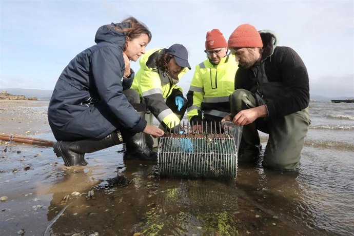 La conselleira do Mar, Marta Villaverde, en Vilanova de Arousa
