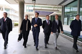 El consejero de Justicia,  José Antonio Nieto, durante la presentación del proyecto Ciudad de la Justicia de Sevilla.