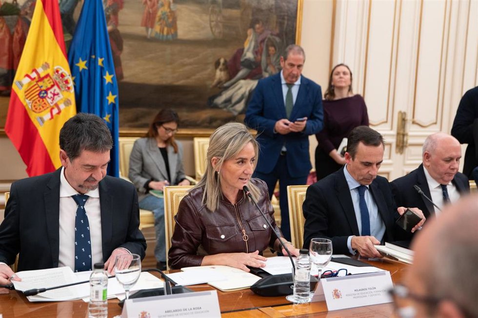 La ministra de Educación, Formación Profesional y Deportes, Milagros Tolón, durante la Conferencia Sectorial de Educación, 