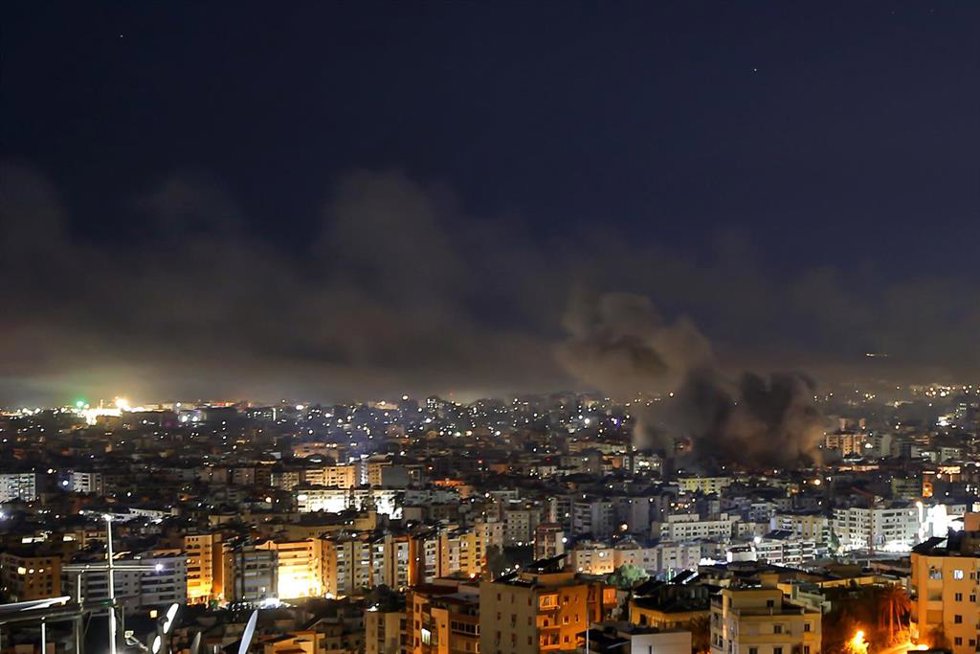 Imagen de archivo de ataques nocturnos de Israel contra Líbano 