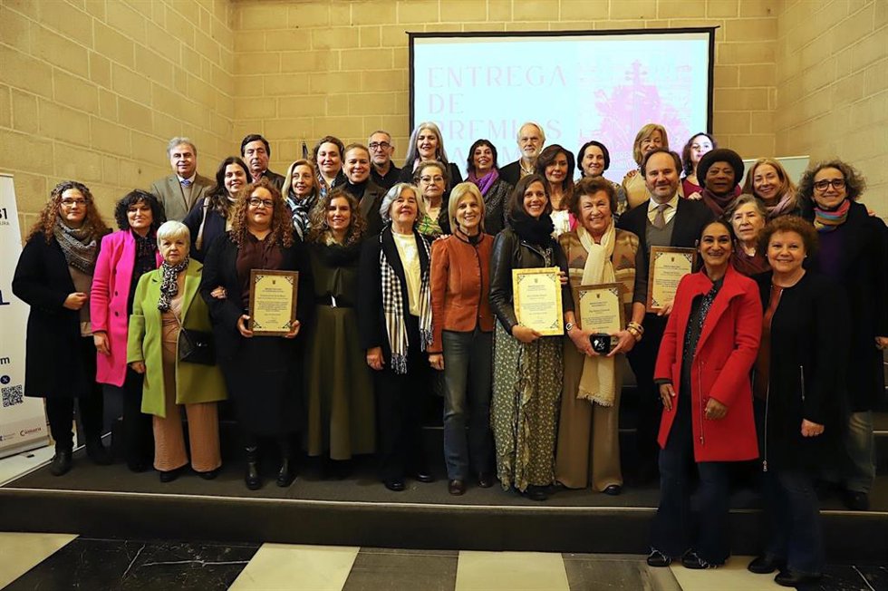 La alcaldesa de Jerez de la Frontera (Cádiz), María José García-Pelayo, en el acto institucional por el 8 de marzo, donde se han entregado los Premios Racimo 2026