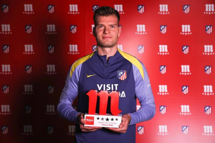 El jugador del Atlético de Madrid Alexander Sorloth, elegido 'Jugador Cinco Estrellas de febrero'