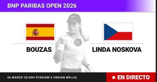 Jessica Bouzas Maneiro - Linda Noskova: resumen y estadísticas del partido de Treintaidosavos de final de BNP Paribas Open