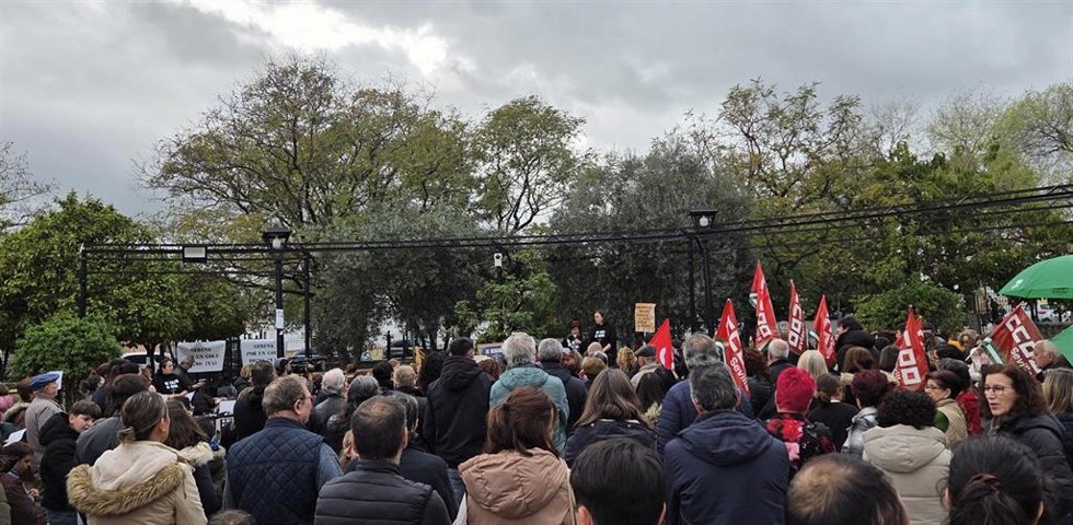 Protesta de CCOO en Gerena (Sevilla)