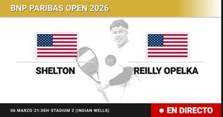 Ben Shelton - Reilly Opelka: resumen y estadísticas del partido de Treintaidosavos de final de BNP Paribas Open