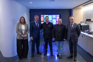 El alcalde de Sevilla, José Luis Sanz, durante la visita a las oficinas centrales de IBM en Nueva York.