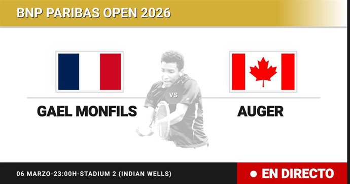 Gael Monfils - Felix Auger-Aliassime: resumen y estadísticas del partido de Treintaidosavos de final de BNP Paribas Open