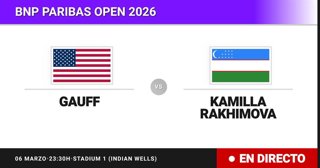 Coco Gauff - Kamilla Rakhimova: resumen y estadísticas del partido de Treintaidosavos de final de BNP Paribas Open