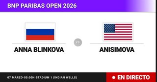 Anna Blinkova - Amanda Anisimova: resumen y estadísticas del partido de Treintaidosavos de final de BNP Paribas Open