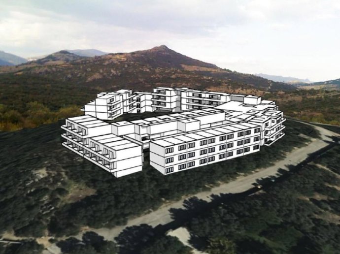 Recreación del residencial de lujo en el monte La Serranilla, en Guadarrama