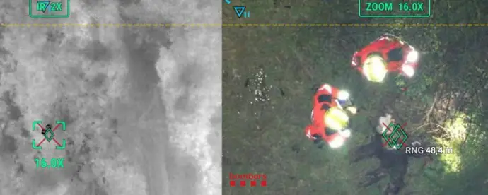 Dron sobre la zona de búsqueda del conductor de una furgoneta